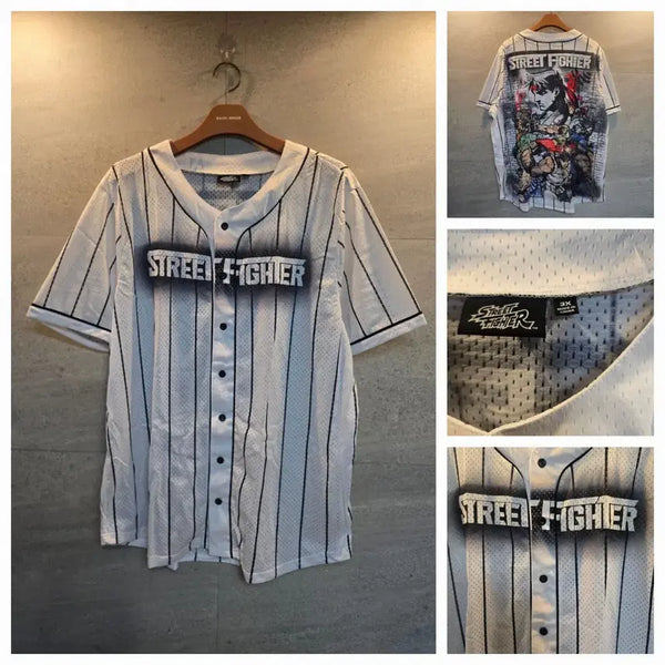 [BUNJANG] Street Fighter Jersey Style Short Sleeve T-Shirt / 스트리트파이터. 저지 반팔티셔츠.