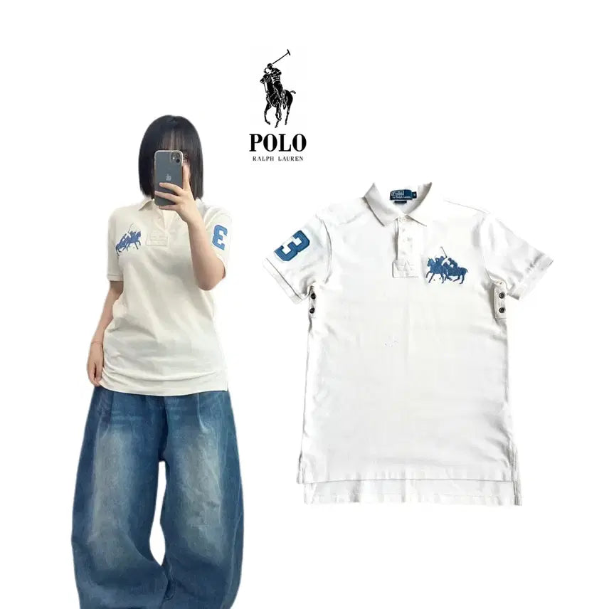 [BUNJANG] Polo Ralph Lauren Big Pony PK Collar Short Sleeve T-Shirt White / 폴로 치프키프 빅포니 PK 카라 반팔 티셔츠 화이트