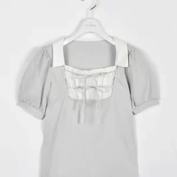 [BUNJANG] Evelyn Ribbon York Collar Top T-shirt Blouse / evelyn 에블린 리본 요크 칼라 탑 티셔츠 블라우스 반팔 스나계 양산형 지뢰계 양지뢰 걸리계