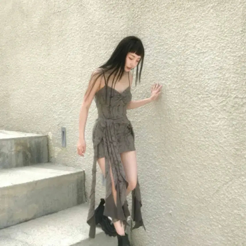 [BUNJANG] Vintage Layered Mini Dress / 빈티지 레이어드 미니원피스