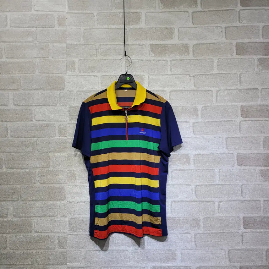 [BUNJANG] Striped Collar T-Shirt - Size 88 / ㅊ256 단가라 카라티 88