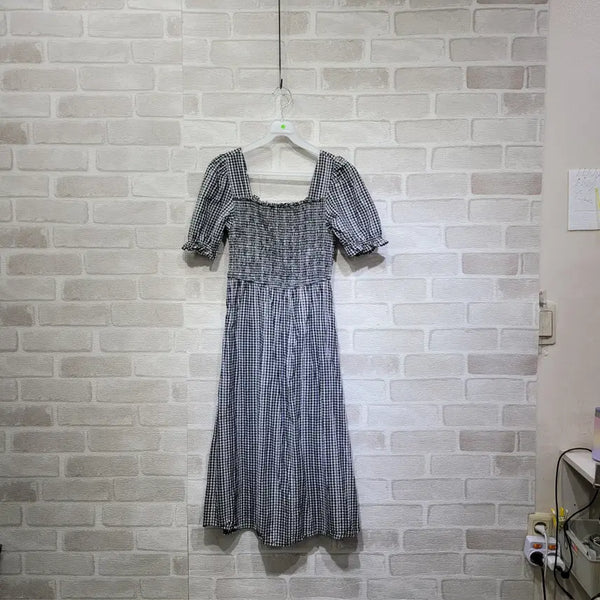[BUNJANG] Checkered Banding Dress Size 55 / ㅊ260 체크 밴딩 원피스 55