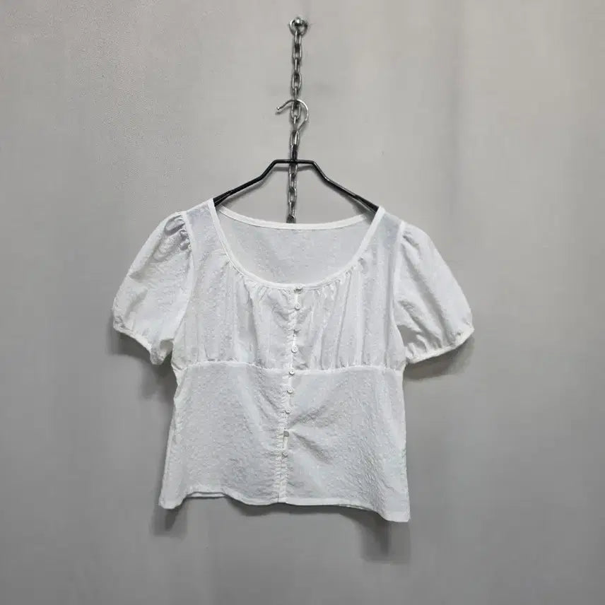 [BUNJANG] White Puff Sleeve Blouse / 화이트 퍼프소매 블라우스