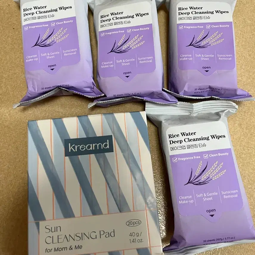 [BUNJANG] Rice Water Deep Cleansing Tissues & Sun Cleansing Pad Bundle Set / 클렌징티슈 클렌징패드 일괄