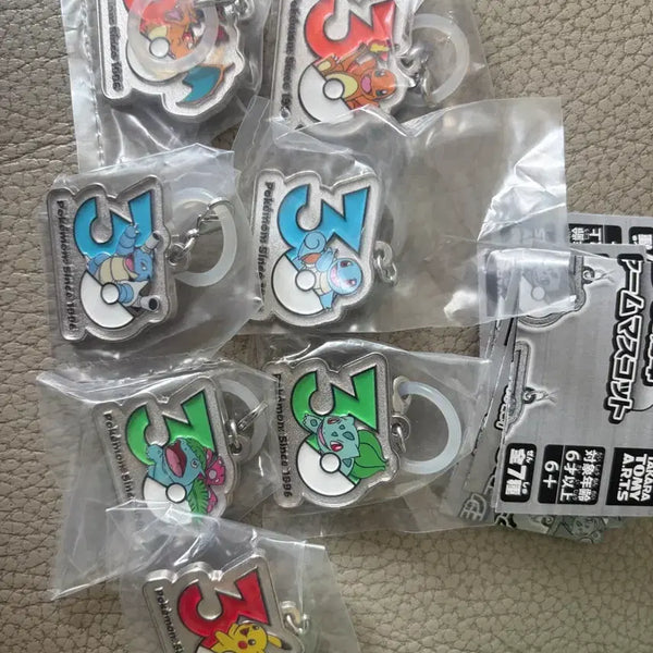 [BUNJANG] Pokemon 30th Anniversary Metal Keychain Set (7 Types) - Gen 1 Starters + Pikachu / 포켓몬 30주년 메탈 키링 7종 세트 1세대 스타팅 + 피카츄