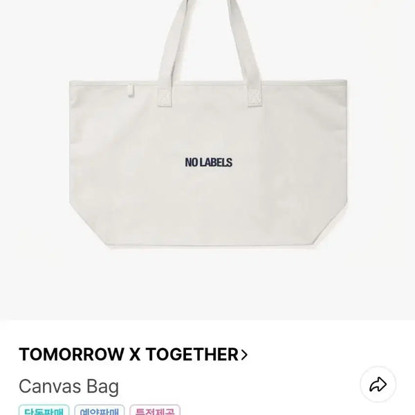 [BUNJANG] TXT Yeonjun Part 2 'NO LABELS' Canvas Bag / 연준 yeonjun 파트2 머치 캔버스백