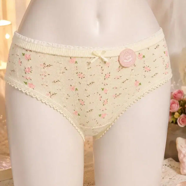 [BUNJANG] Flower Pattern Lingerie Set (Size 77) - 5 Pieces / 플라워 패턴 속옷  5세트.  77사이즈