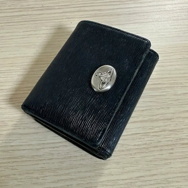 [BUNJANG] Vivienne Westwood Leather Bifold Wallet Black / 비비안웨스트우드 반지갑 블랙