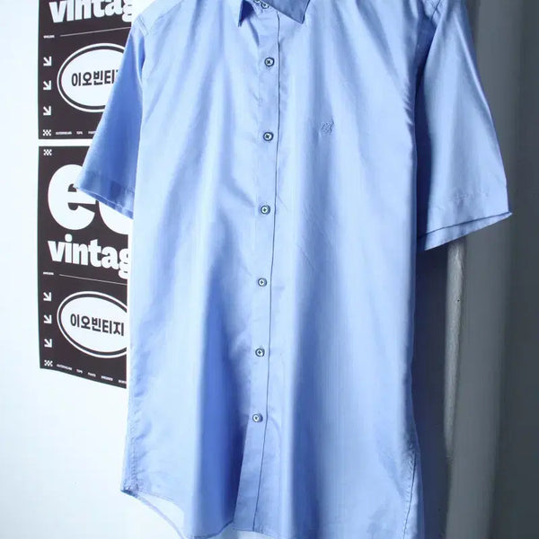 [BUNJANG] Louis Quatorze Slim Fit Short Sleeve Collar T-Shirt (XL) - Light Blue / (XL) 루이가또즈 반팔 카라 티셔츠 셔츠 남방 슬림핏 연블루-H35350