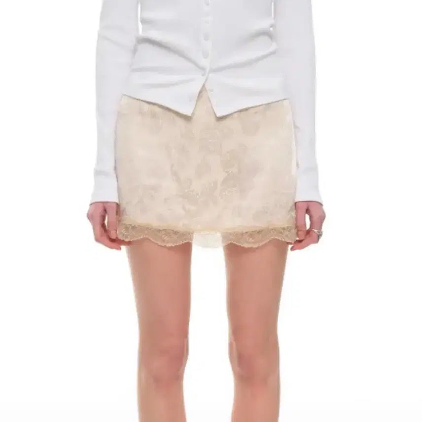 [BUNJANG] Too Much Tax Lace Mini Slip Skirt Light Pink / 투머치택스 레이스 미니 슬립 스커트 라이트 핑크