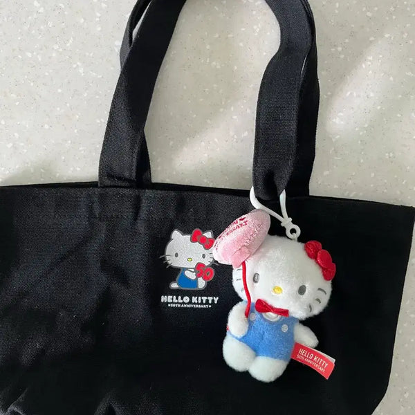 [BUNJANG] Hello Kitty 50th Anniversary Eco Bag & Keyring Set / 헬로키티 50주년 에코백 키링세트