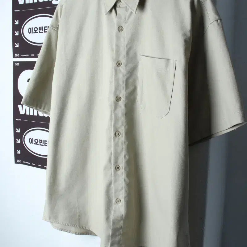 [BUNJANG] Le Air Short Sleeve Collar T-Shirt / (M-L) 르아르 반팔 카라 티셔츠 새상품 셔츠 남방 무지-H35356