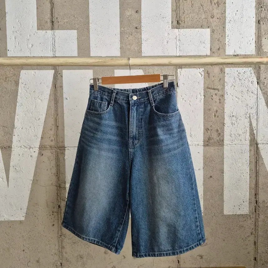 [BUNJANG] Wide Leg Denim Shorts / 와이드 데님 반바지(MT6