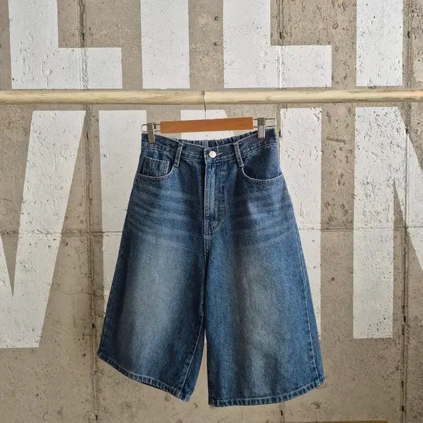 [BUNJANG] Wide Leg Denim Shorts / 와이드 데님 반바지(MT6