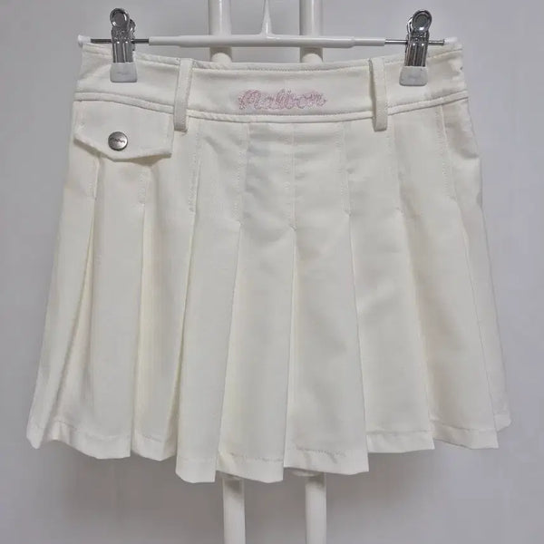 [BUNJANG] Malbon Golf Women's White Pleated Skirt Size 64 / 말본 골프 여성 흰색 플리츠 스커트/64