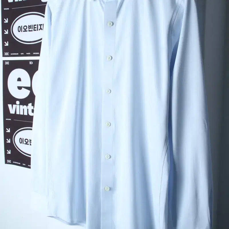 [BUNJANG] ZIOZIA Men's Slim Fit Solid Light Blue Shirt / (M) 지오지아 셔츠 남방 슬림핏 연블루 무지-H35361