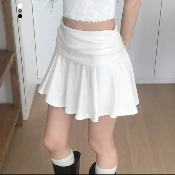 [BUNJANG] A-bly Flare Mini Skirt White / 에이블리 플레어 미니 스커트 화이트