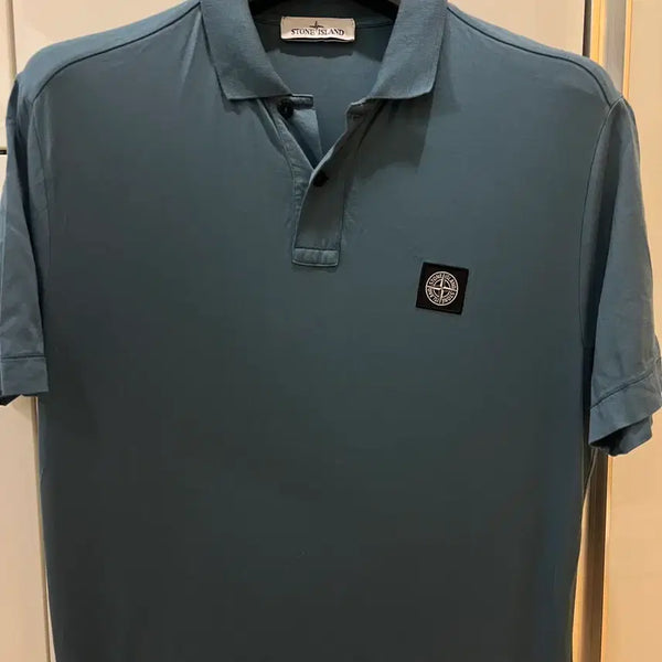 [BUNJANG] Stone Island SS24 Blue Polo T-shirt XL / 24ss 스톤아일랜드 블루 카라티 xl 새상품급