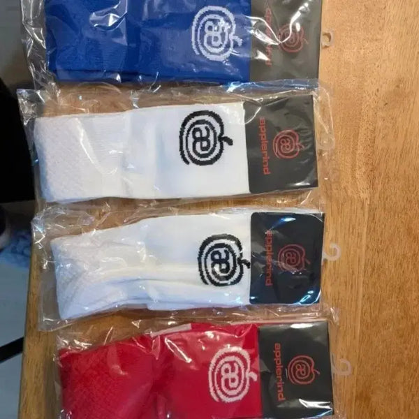 [BUNJANG] Appline Soccer Socks (Blue, White, Red) - 3 Pairs / 애플라인드 축구 스타킹 양말