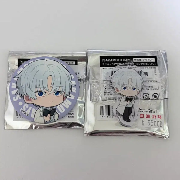 [BUNJANG] Sakamoto Days Mini Chara Can Badge & Acrylic Keychain Bundle Set / [일괄] 사카모토 데이즈 사카데이 미니 캬라 캔뱃지 아크릴 키링 우즈키