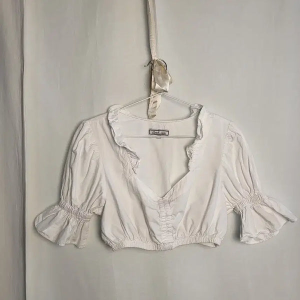 [BUNJANG] Vintage Marie Antoinette Frill Blouse Top / 빈티지 마리 앙투아네트 프릴 블라우스 탑