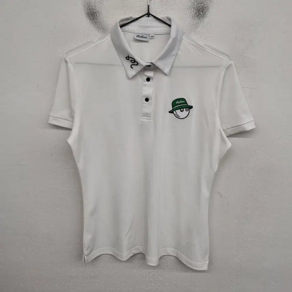 [BUNJANG] Malbon Golf Women's Short Sleeve Collar T-Shirt Size 77 / [여성77 size] 말본 골프 반팔 카라티