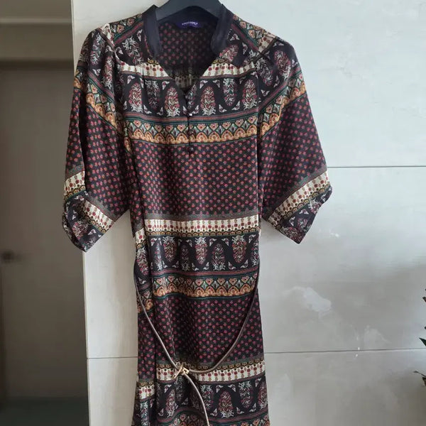 [BUNJANG] Crocodile Women's Patterned Long Blouse / 크로커다일 여성 패턴 롱 블라우스 95 66사이즈