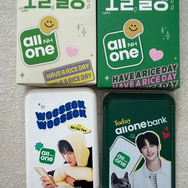 [BUNJANG] Byeon Woo Seok NH All One Bank MagSafe Card Wallet & Power Bank Bundle Set / 변우석 농협 올영뱅크 맥세이프 카드지갑1+맥세이프 보배1