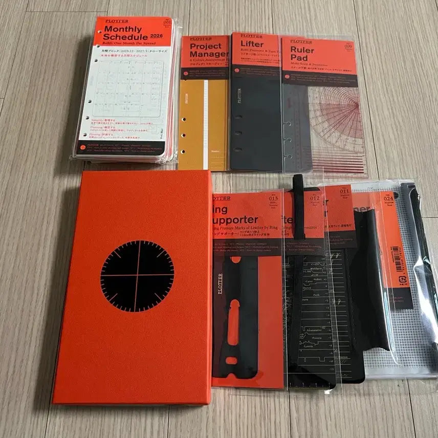 [BUNJANG] Limited Pueblo Leather Narrow Diary Set - Red / 한정 플로터 다이어리 푸에블로 레드 - 내로우