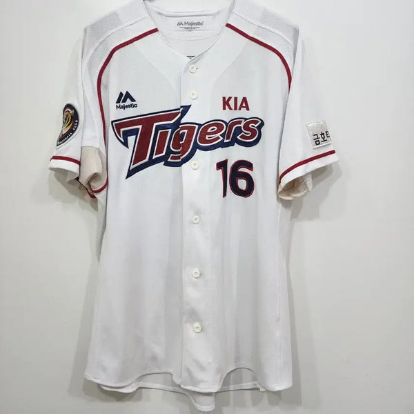 [BUNJANG] Kia Tigers Baseball Team Majestic Authentic Home Jersey #16 Joo Chan Kim 2XL / 마제스틱 기아 타이거즈 16번 김주찬2XL