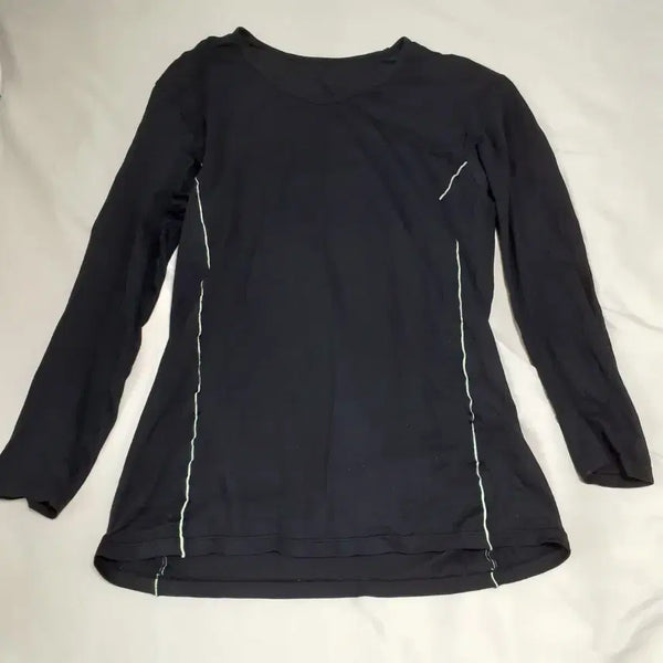 [BUNJANG] Skelido Black Long Sleeve T-Shirt / 블랙 긴팔 티셔츠 스켈리도 브랜드 이너 운동