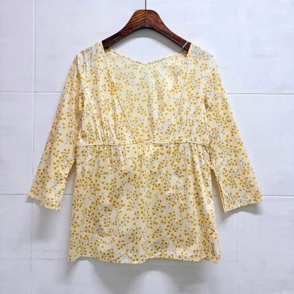 [BUNJANG] MACPHEE Flower Cotton Fairy Blouse (Made in Japan) / MACPHEE 플라워 코튼 페어리 블라우스 JPN
