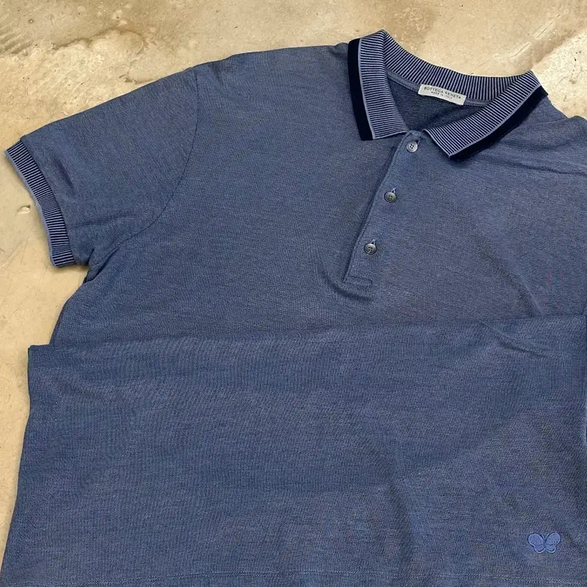 [BUNJANG] Bottega Veneta Simple Blue Collar Short-Sleeve T-Shirt Size 50 / 50 보테가베네타 심플 블루 카라 반팔 티셔츠