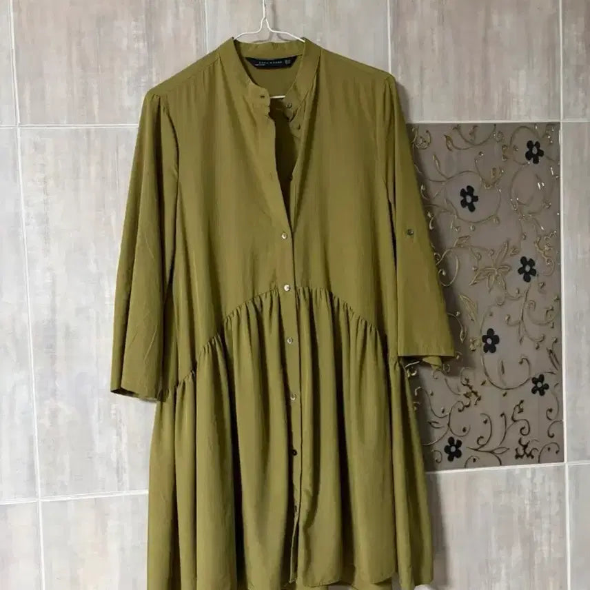 [BUNJANG] Zara Khaki Dress (Size 55-66) / 자라 원피스 카키색 55-66