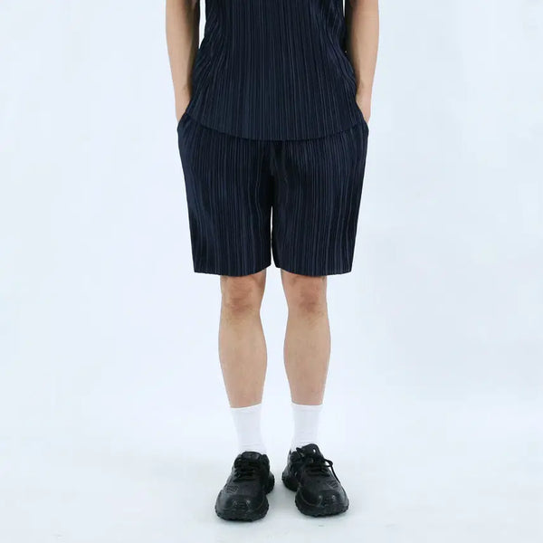 [BUNJANG] ROLF Men's Pleated Summer Half Pants / 롤프 남성 남자 플리츠 여름 반바지 하프팬츠 데일리 오버핏 편한 가벼운 주름 팬츠