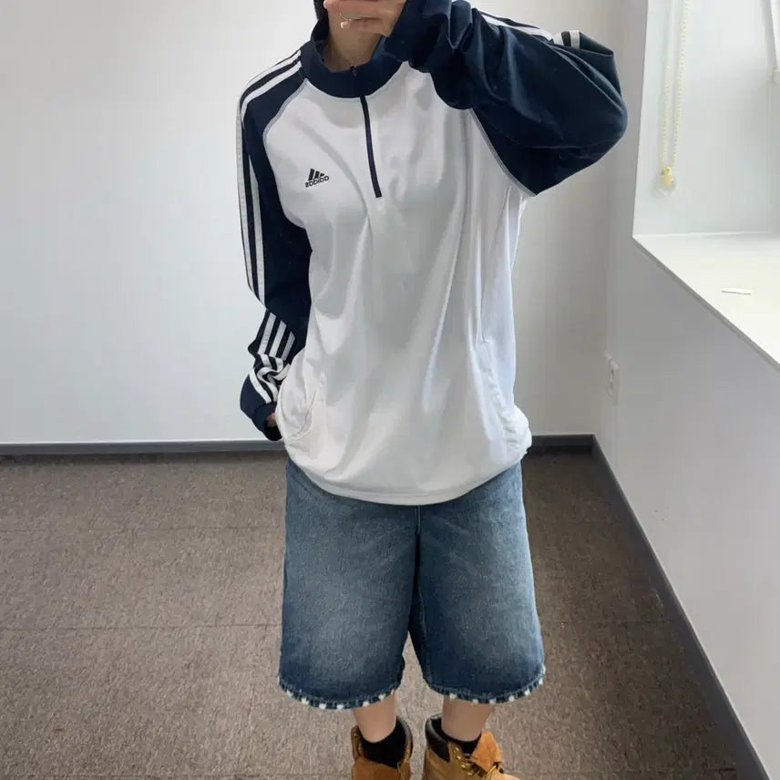 [BUNJANG] Adidas Raglan Long Sleeve Navy / Adidas 아디다스 네이비 나그랑 롱슬리브
