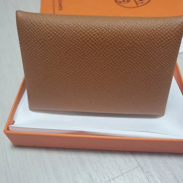 [BUNJANG] Hermès Calvi Gold Epsom Leather Card Holder / 에르메스 칼비 골드 앱송 새상품