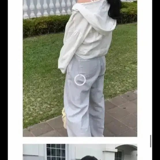 [BUNJANG] Oini White Hoodie Zip-up / 오이니 화이트 후드집업 살안타템