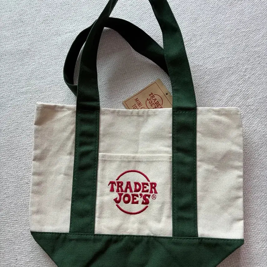 [BUNJANG] Trader Joe's Mini Canvas Eco Bag Tote Green / 미국 구입 트레이더조 미니 캔버스 애코백 토트백 그린 / 새상품