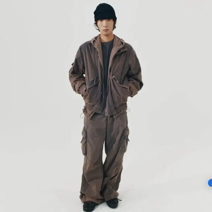 [BUNJANG] 999 Humanity Bleached Bomber Jacket (Faded Charcoal) / 999휴머니티 어드벤처 블리치드 봄버 재킷 (페이디드 차콜)