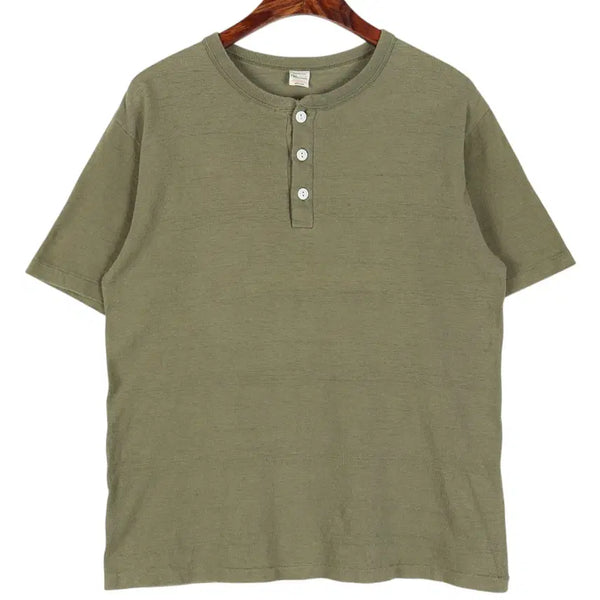 [BUNJANG] Warehouse Henley Neck Short Sleeve T-Shirt - Size M / 웨어하우스 헨리넥 반팔 티셔츠 M / k5897
