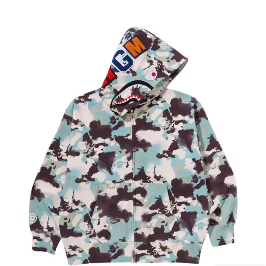 [BUNJANG] BAPE MAP Camo Shark Full Zip Hoodie 3XL New / 베이프 맵 카모 샤크 후드집업 3XL 새상품