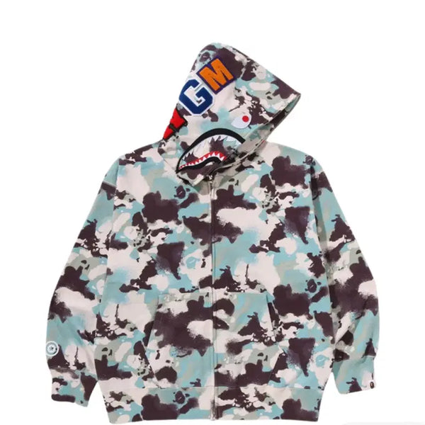 [BUNJANG] BAPE MAP Camo Shark Full Zip Hoodie 3XL New / 베이프 맵 카모 샤크 후드집업 3XL 새상품