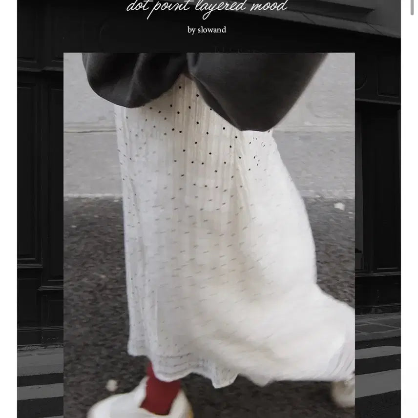 [BUNJANG] Slowand Andy Layer Dot Skirt / 슬로우앤드 앤즈 레이어 도트스커트