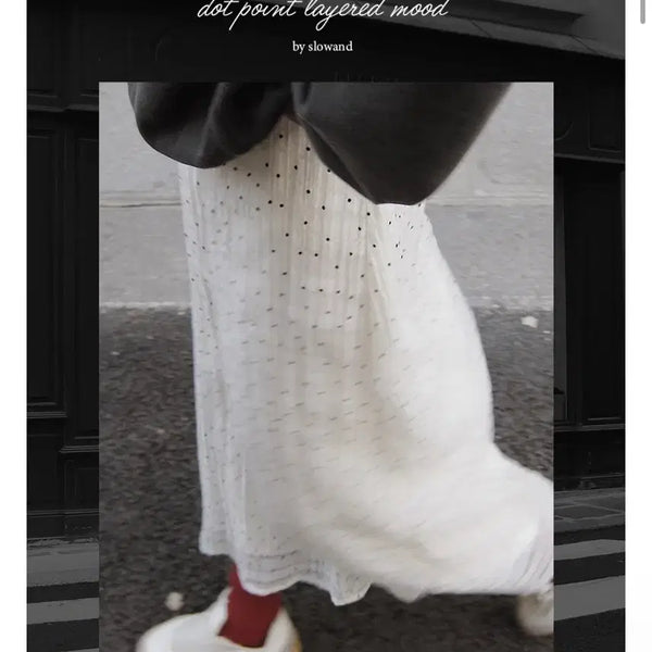 [BUNJANG] Slowand Andy Layer Dot Skirt / 슬로우앤드 앤즈 레이어 도트스커트