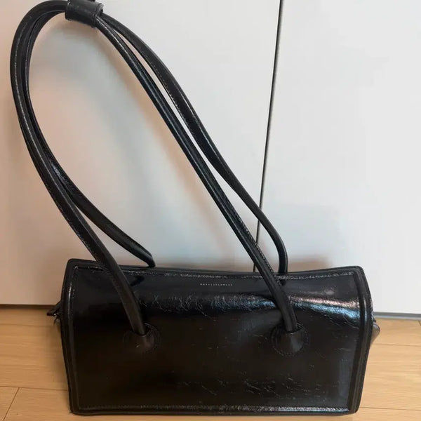[BUNJANG] Magishwood Crinkle Black Boston Bag / 마지셔우드 보스턴백 크링클블랙