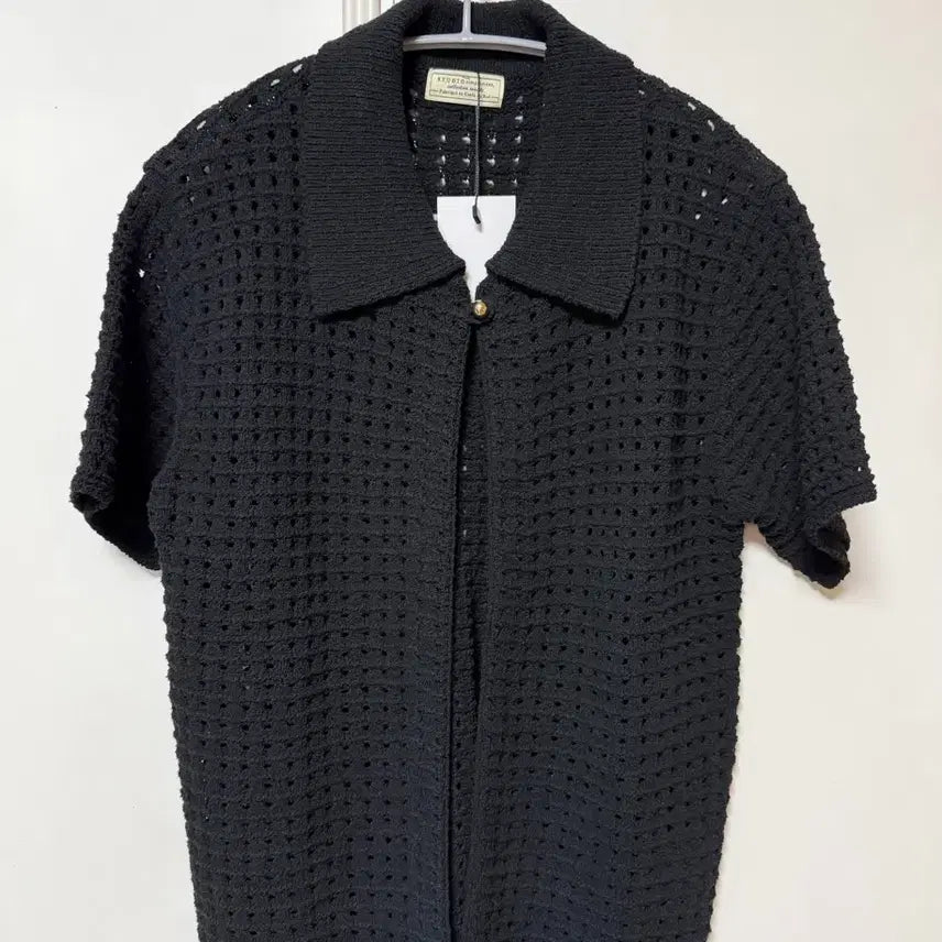 [BUNJANG] Studio Simplement Fenetre Cardigan Short Sleeve Black F / 새상품)스튜디오 심플먼트 반팔 가디건