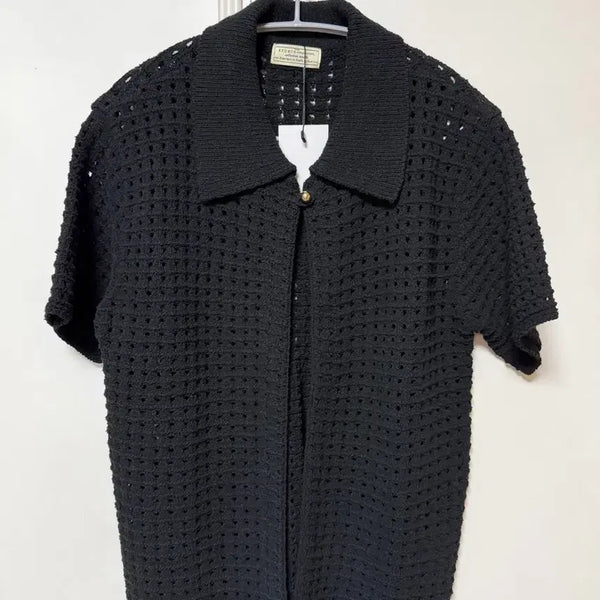 [BUNJANG] Studio Simplement Fenetre Cardigan Short Sleeve Black F / 새상품)스튜디오 심플먼트 반팔 가디건