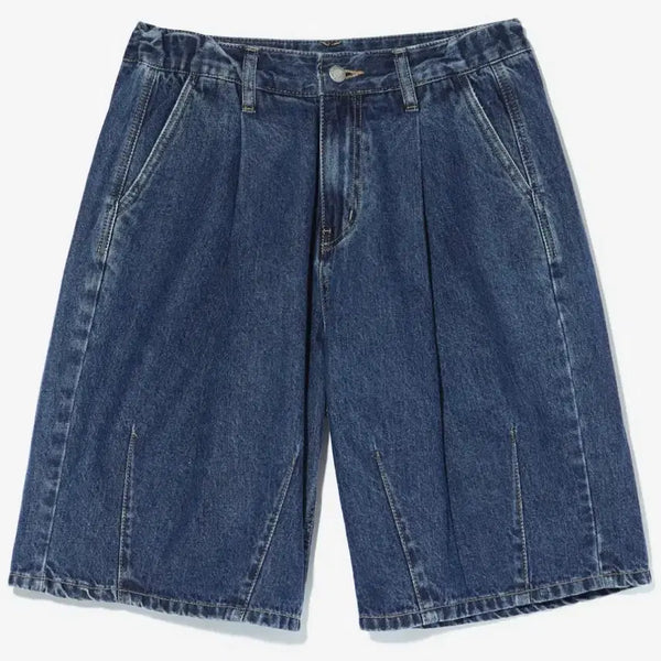 [BUNJANG] Coupang Balloon One-Tuck Dart Shorts Washed Blue Denim / [남성S]꼼파뇨 벌룬 원턱 다트 쇼츠 데님 워시드블루