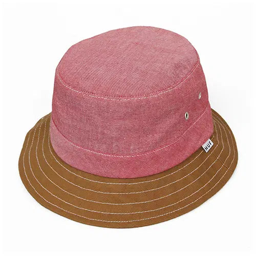 [BUNJANG] HUF CHAMBRAY FIELD BUCKET-RED Hat L/XL / [새상품] 허프 모자 L/XL사이즈 CHAMBRAY FIELD BUCKET-RED